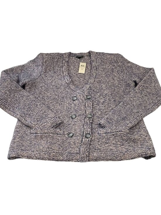 Ann Taylor Sweaters - Ann Taylor Merino Wool Alpaca Cardigan Sweater XL Blue Double Breasted Academia